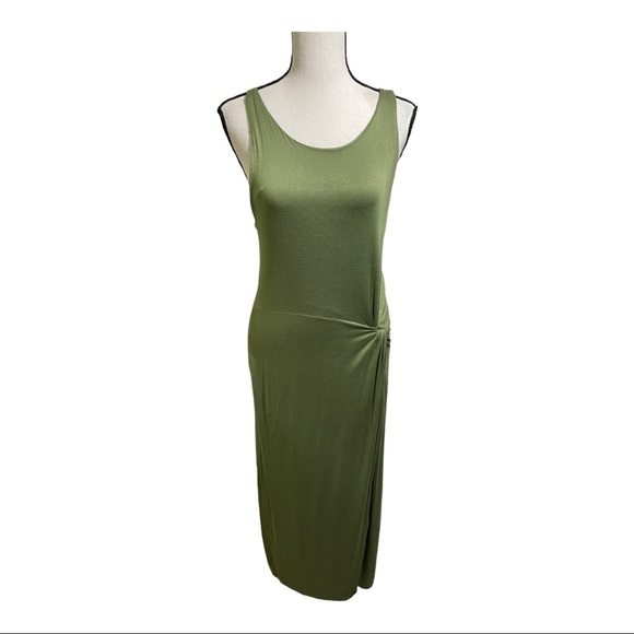 Three dots womens twist front dress olivine color size medium. Sleeveless - Picture 5 of 14